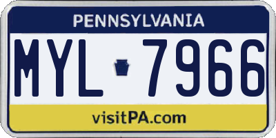 PA license plate MYL7966