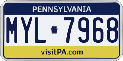 PA license plate MYL7968