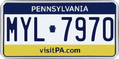 PA license plate MYL7970