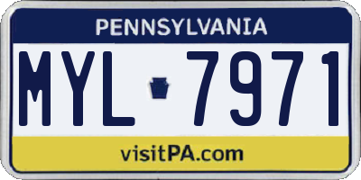 PA license plate MYL7971