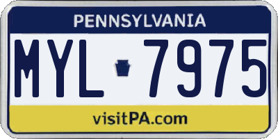 PA license plate MYL7975