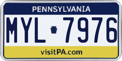 PA license plate MYL7976