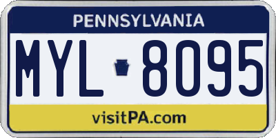 PA license plate MYL8095