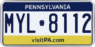 PA license plate MYL8112