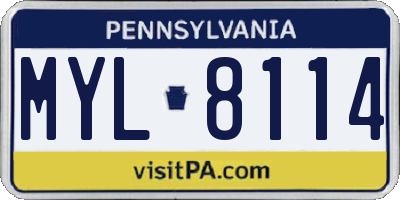 PA license plate MYL8114