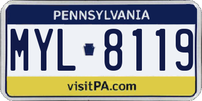 PA license plate MYL8119