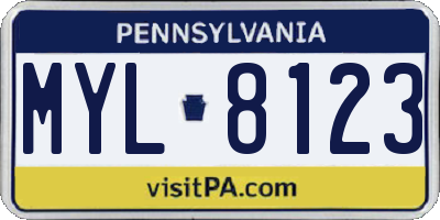 PA license plate MYL8123