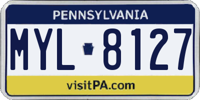 PA license plate MYL8127
