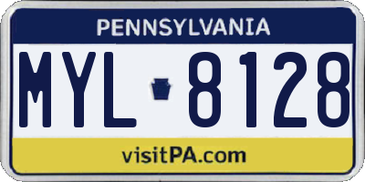 PA license plate MYL8128