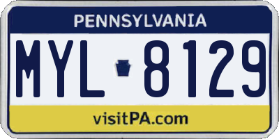 PA license plate MYL8129