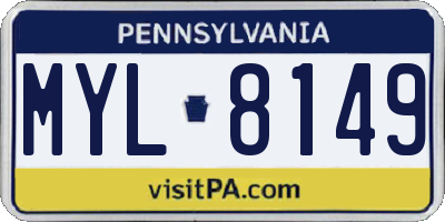 PA license plate MYL8149