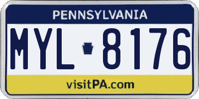 PA license plate MYL8176