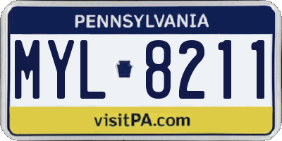 PA license plate MYL8211