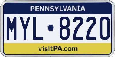 PA license plate MYL8220