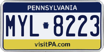 PA license plate MYL8223