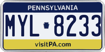 PA license plate MYL8233