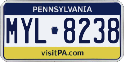 PA license plate MYL8238