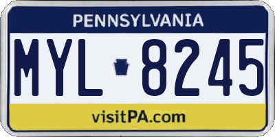 PA license plate MYL8245