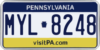 PA license plate MYL8248