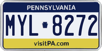 PA license plate MYL8272
