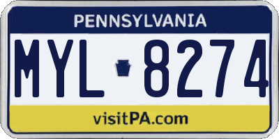PA license plate MYL8274