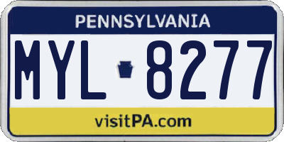 PA license plate MYL8277