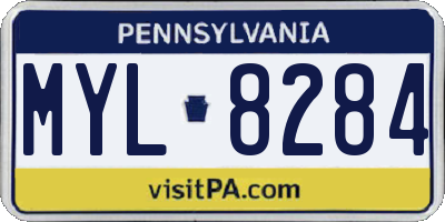 PA license plate MYL8284