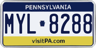 PA license plate MYL8288
