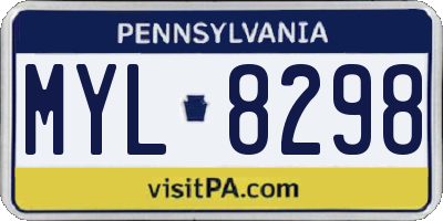 PA license plate MYL8298