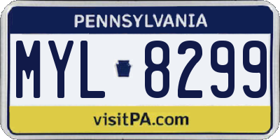 PA license plate MYL8299