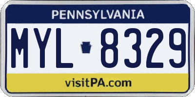 PA license plate MYL8329