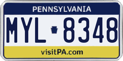 PA license plate MYL8348