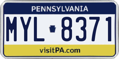 PA license plate MYL8371