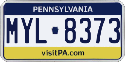 PA license plate MYL8373