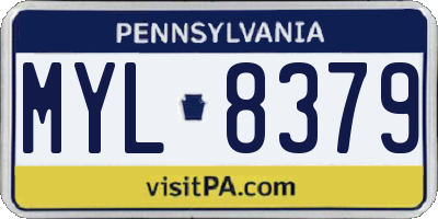 PA license plate MYL8379