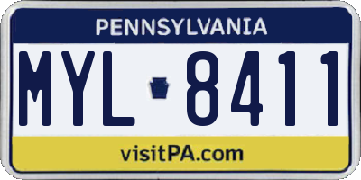 PA license plate MYL8411