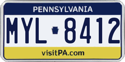 PA license plate MYL8412