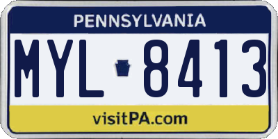 PA license plate MYL8413