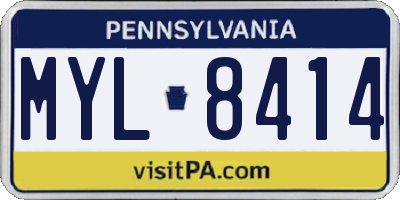 PA license plate MYL8414