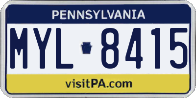 PA license plate MYL8415