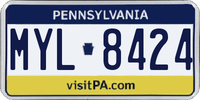 PA license plate MYL8424