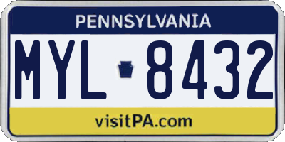PA license plate MYL8432