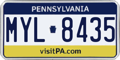 PA license plate MYL8435