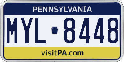 PA license plate MYL8448