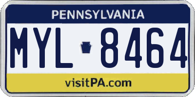 PA license plate MYL8464
