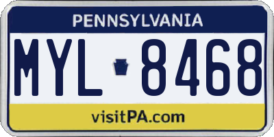 PA license plate MYL8468