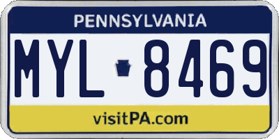 PA license plate MYL8469