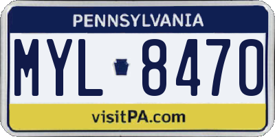 PA license plate MYL8470
