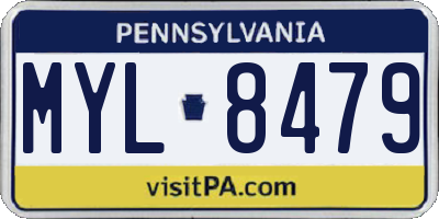 PA license plate MYL8479