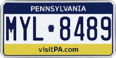 PA license plate MYL8489